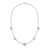 Diamond Flowers Micro Bezels Necklace